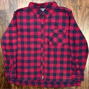 Eddie Bauer Flannel Long Sleeve Shirt Red Navy